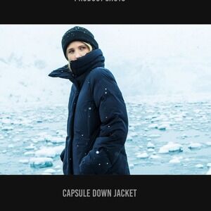 Aether Capsule Gray Goose Down Jacket Luxe Italian Stretch Woven Fabric 2/S Navy